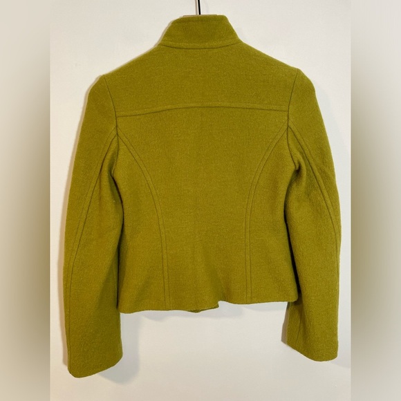 Boden 100% Wool 5 Button Lined Chartreuse Green Jacket Women’s Size 2 EUC - Picture 6 of 11
